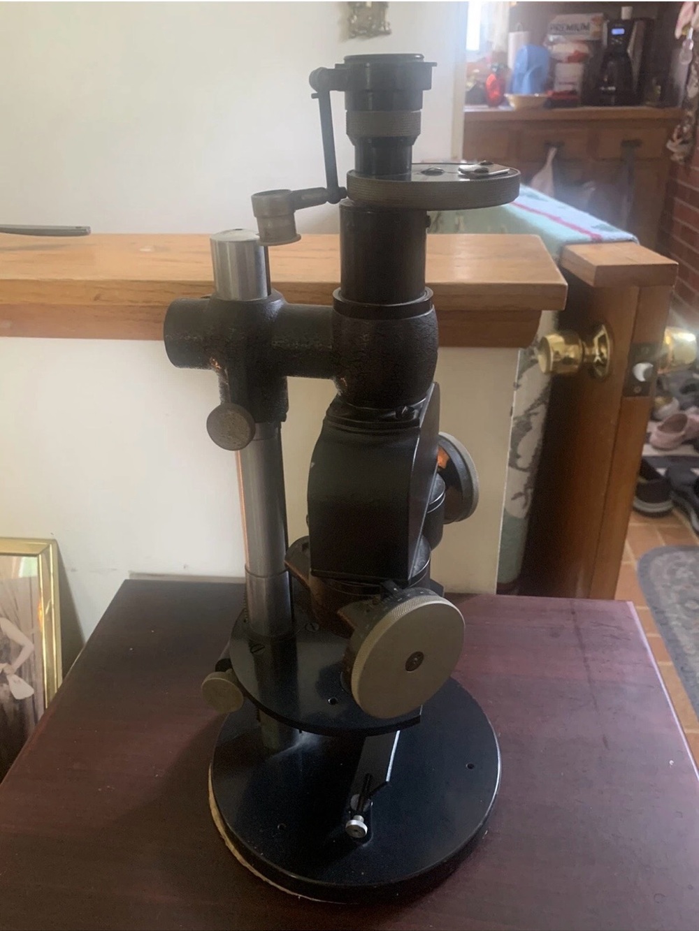 Black Vintage carl zeiss jena Stereo microscope Number 34886- Home Accents